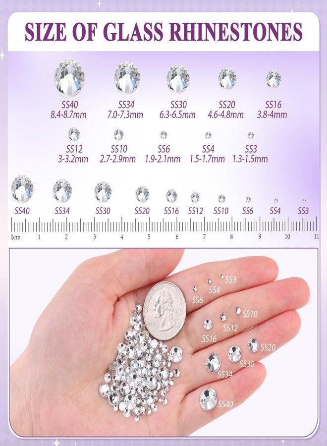 BELLEBOOST 2000PCS SS20/5mm Glass Crystal Rhinestones (Clear), Flatback Clear Rhinestones for Bedazzling Crafting DIY Crafts Nail Art Makeup Decoration, Gems Diamond Charms for Tumbler Shoes Clothing Mug - Image 3